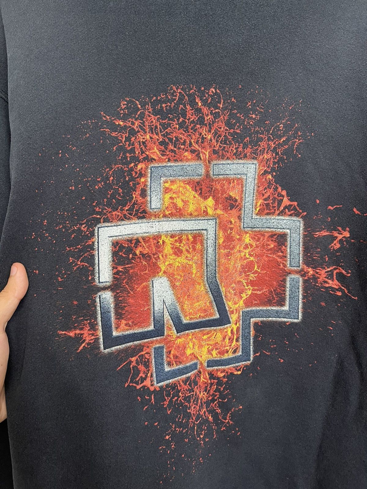 Band Tees Rammstein Vintage Hoodie Pullover 90s Big Logo Size US XL / EU 56 / 4 - 4 Thumbnail