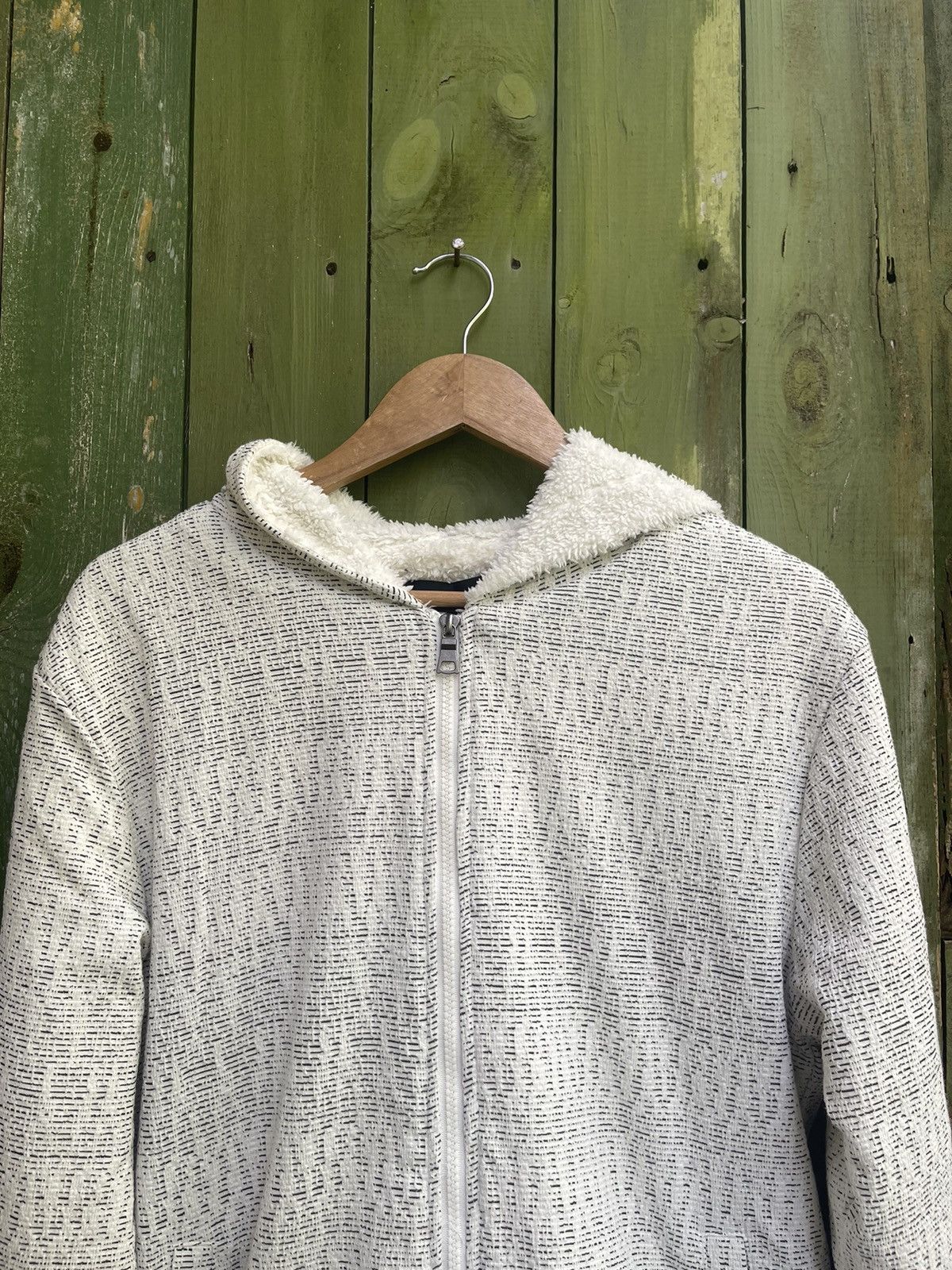 In The Attic × Japanese Brand In The Attic Sherpa Lined Hooded Zip-Up - White, Size L Size US M / EU 48-50 / 2 - 2 Thumbnail