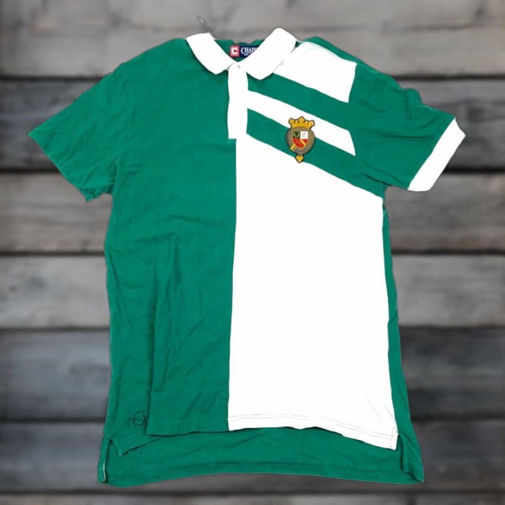 Chaps VTG 90s Chaps Green White Polo Shirt Adult Large Embroidered Crest Emblem Polo Shirt | Chaps Vintage 90s Mens Large Green Embroidered Crest Polo Shirt Size US L / EU 52-54 / 3 - 1 Thumbnail