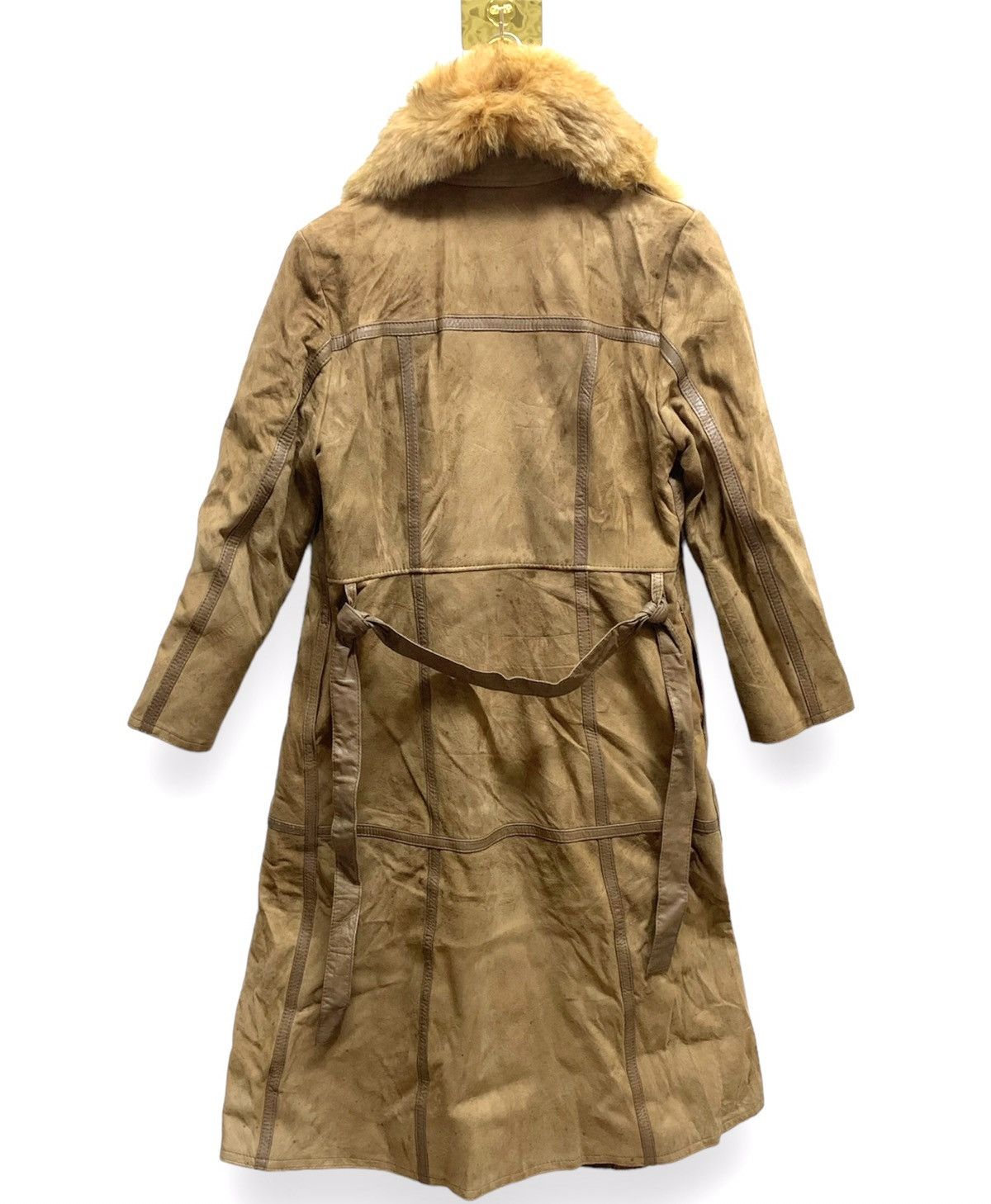 Leather Vintage Mink Fur Collar Leather Long Coat Size L Size US L / EU 52-54 / 3 - 11 Thumbnail