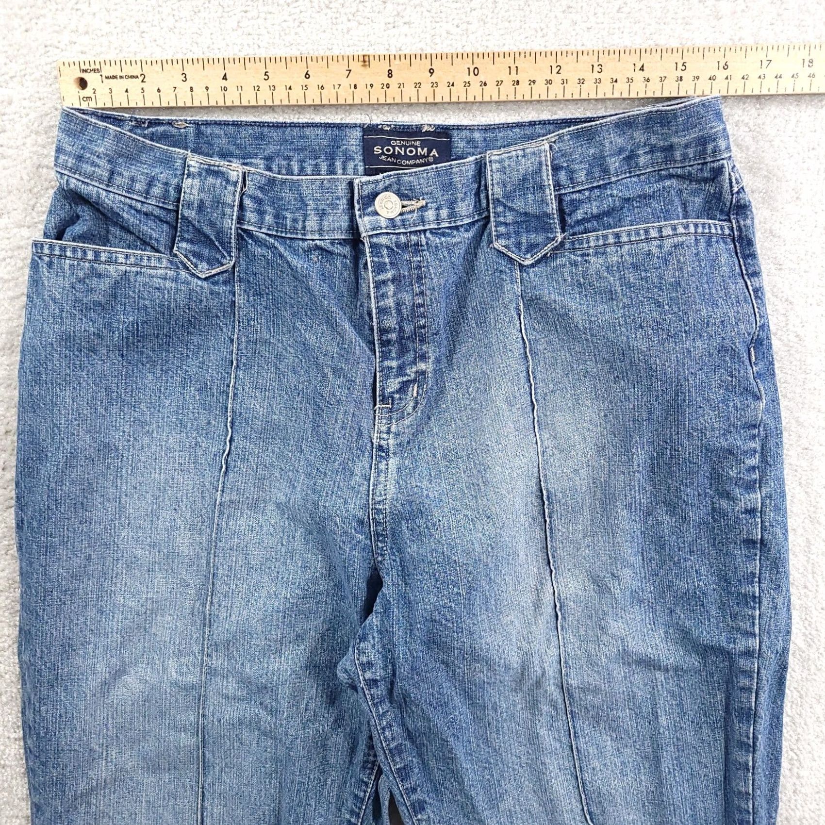 Vintage VINTAGE Sonoma Jeans Womens 14 Blue Denim Center Seam Bootcut High Rise Med Wash Mens? Size 36" / US 14 / IT 50 - 3 Thumbnail