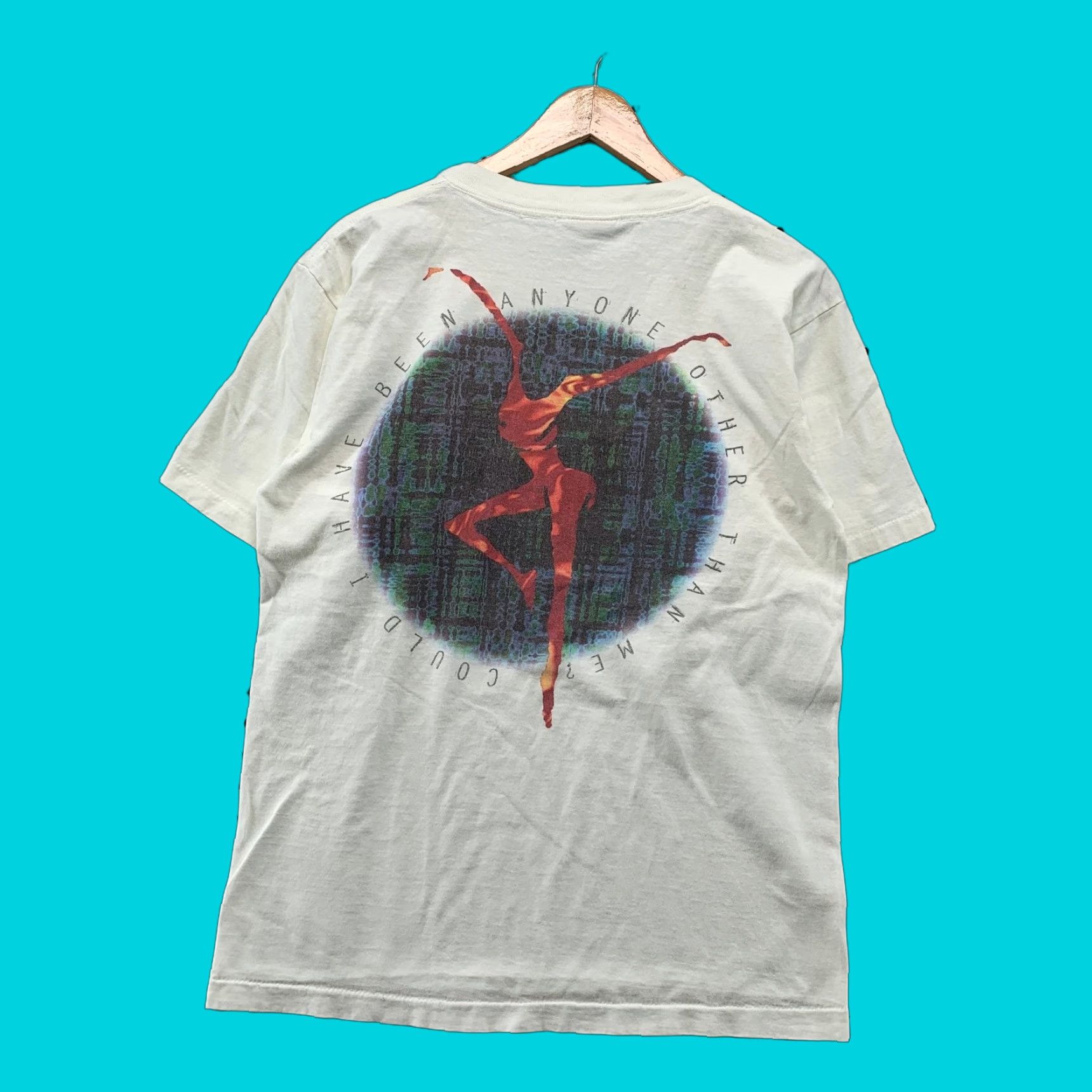 VINTAGE Dave Matthews Band Shirt Mens M White 90s Tour Concert Firedancer Shirt Mens Medium White 90s Tour Concert Firedancer