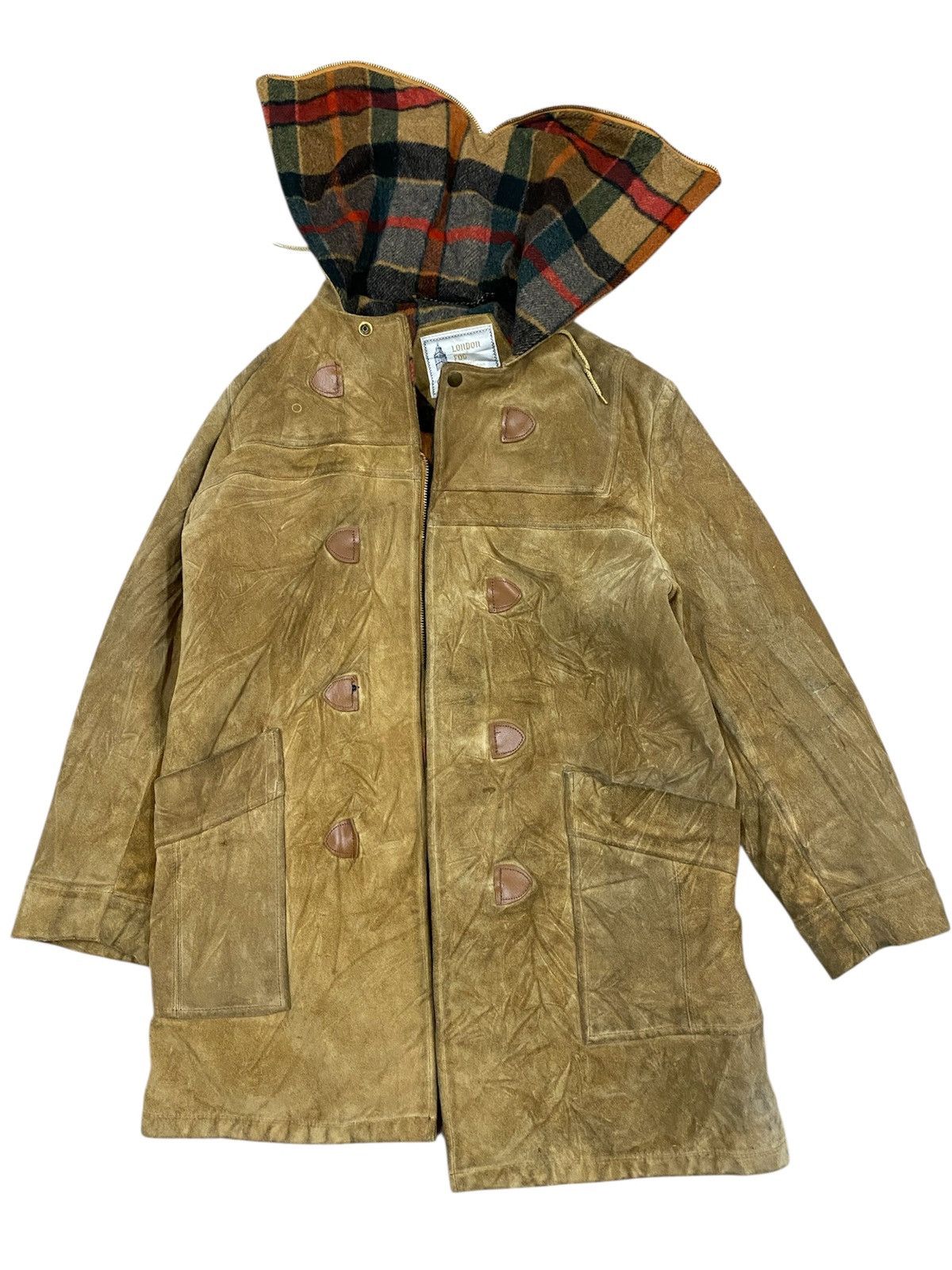 London Fog Vintage 70s London Fog Suede Split-Hood Parka | Talon Zip Size US L / EU 52-54 / 3 - 3 Thumbnail