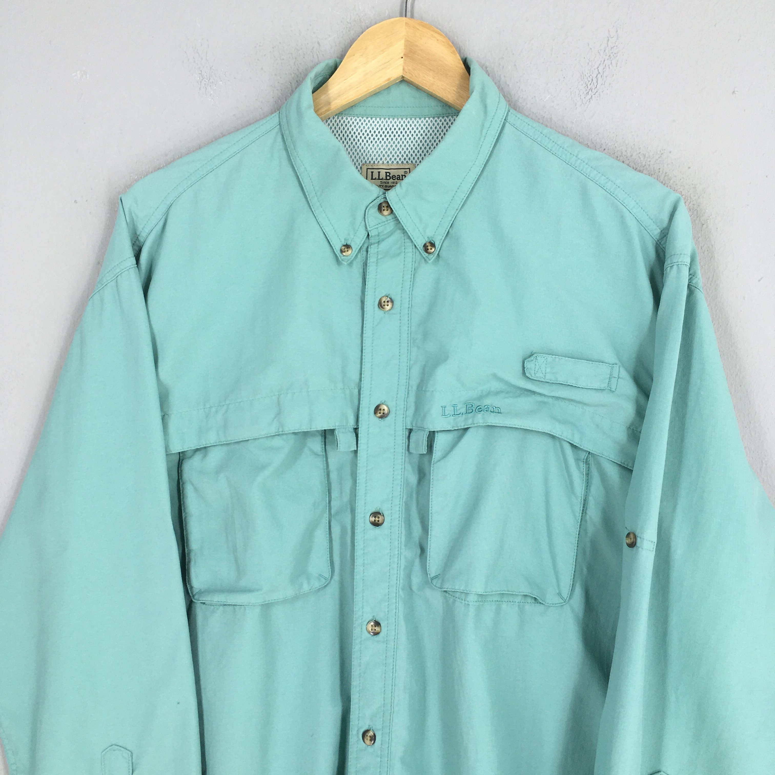 L.L. Bean Vintage L.L. Bean Turquoise Long-Sleeve Shirt Large Size US L / EU 52-54 / 3 - 2 Thumbnail