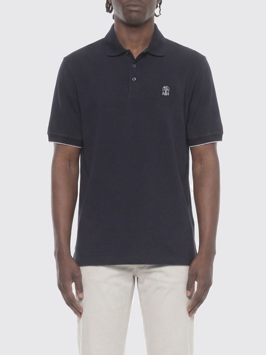 Brunello Cucinelli Brunello Cucinelli Polo Shirt Men Blue 3 Size US L / EU 52-54 / 3 - 1 Thumbnail