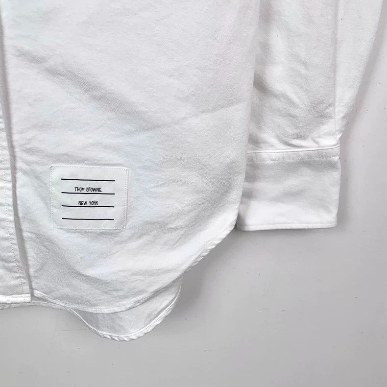 Thom Browne Thom Browne White double-sleeved lapel single-breasted cott Size US XS / EU 42 / 0 - 5 Thumbnail