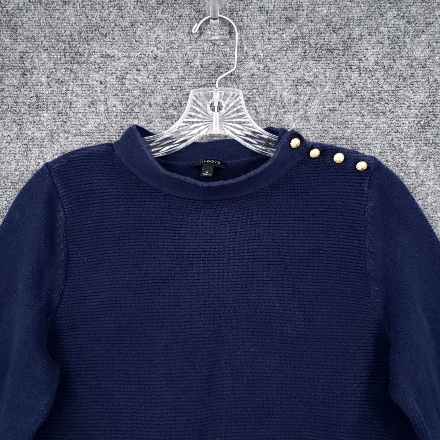 Talbots Talbots Sweater Womens L Blue 3/4 Sleeve Pullover Crew Neck Knit Jumper Shirt Pullover Mens Womens Girls Size L / US 10 / IT 46 - 3 Thumbnail