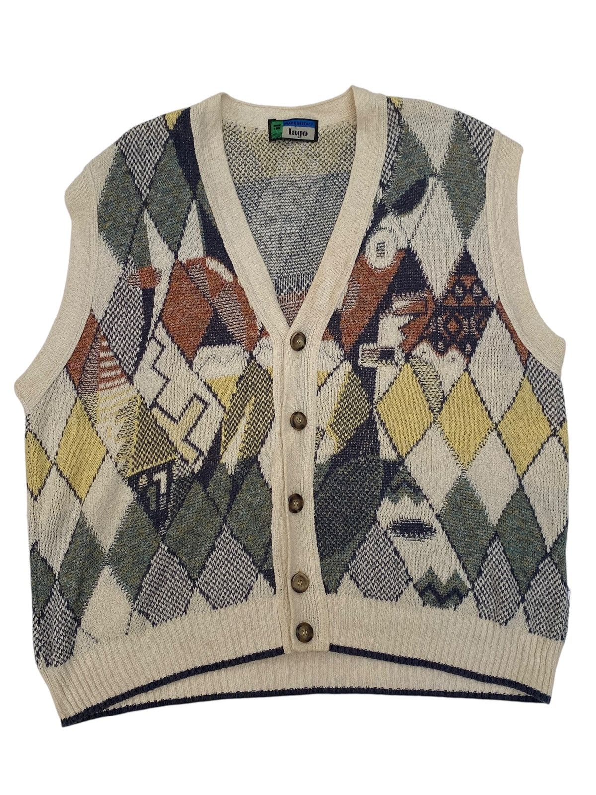 Vintage Vtg Lago Sweater Button Up Size L / US 10 / IT 46 - 1 Thumbnail