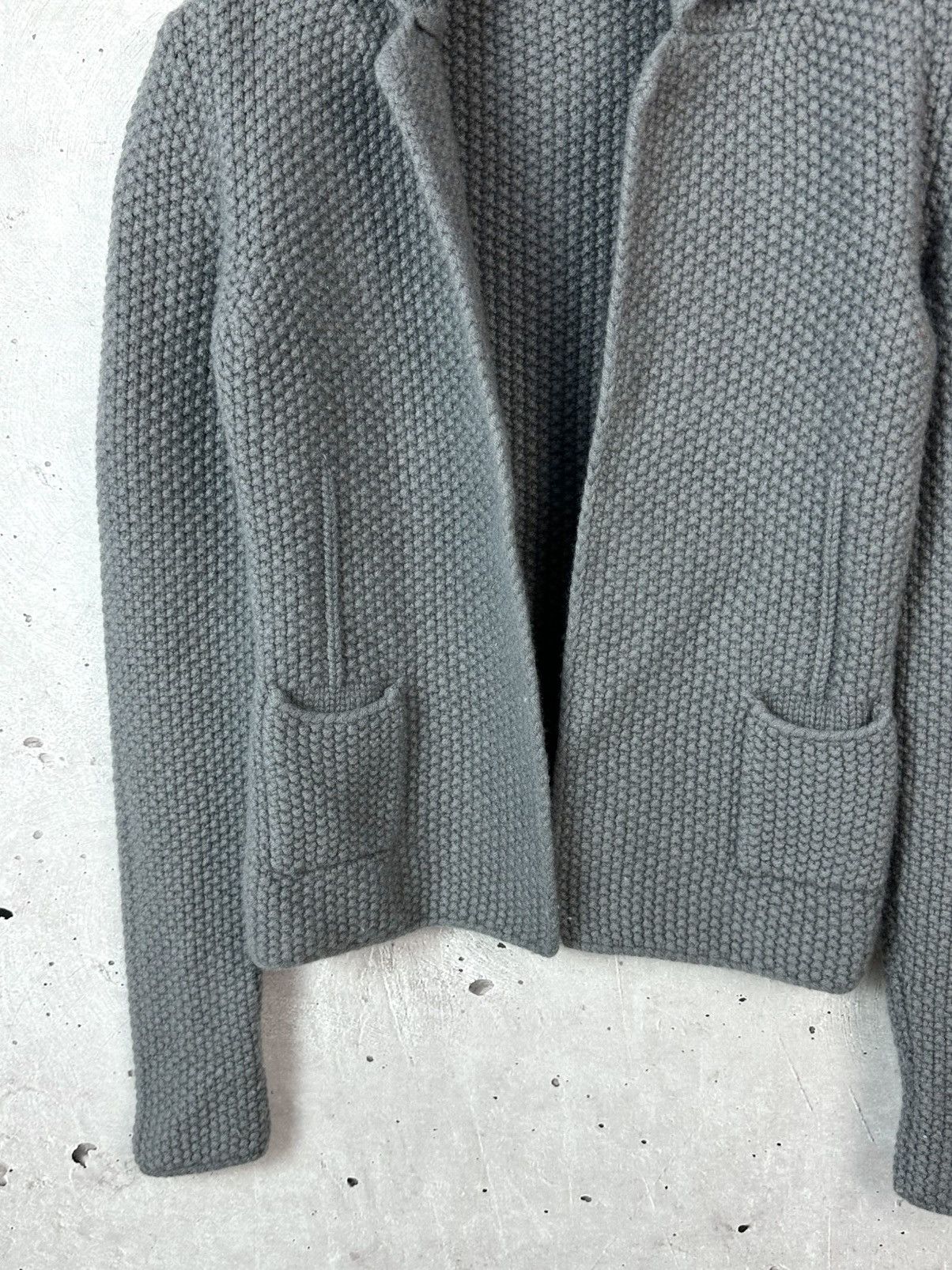 Fabiana Filippi Fabiana Filippi Made in Italy Grey Knit Long Sleeve Blazer Size XS / US 0-2 / IT 36-38 - 4 Thumbnail
