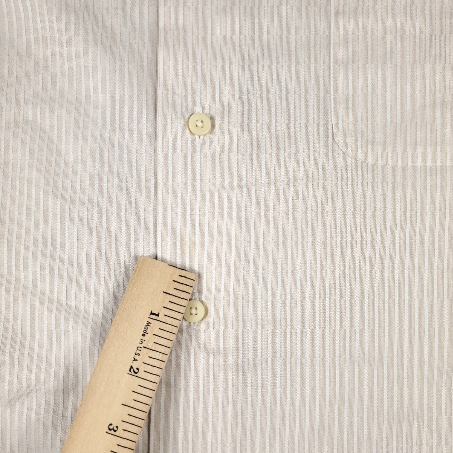 Tommy Bahama Tommy Bahama Dress Shirt Men 17 Beige Striped Button Up Long Sleeve Casual Business Classic 100% Cotton Mens Size 17 Size 46R - 3 Thumbnail