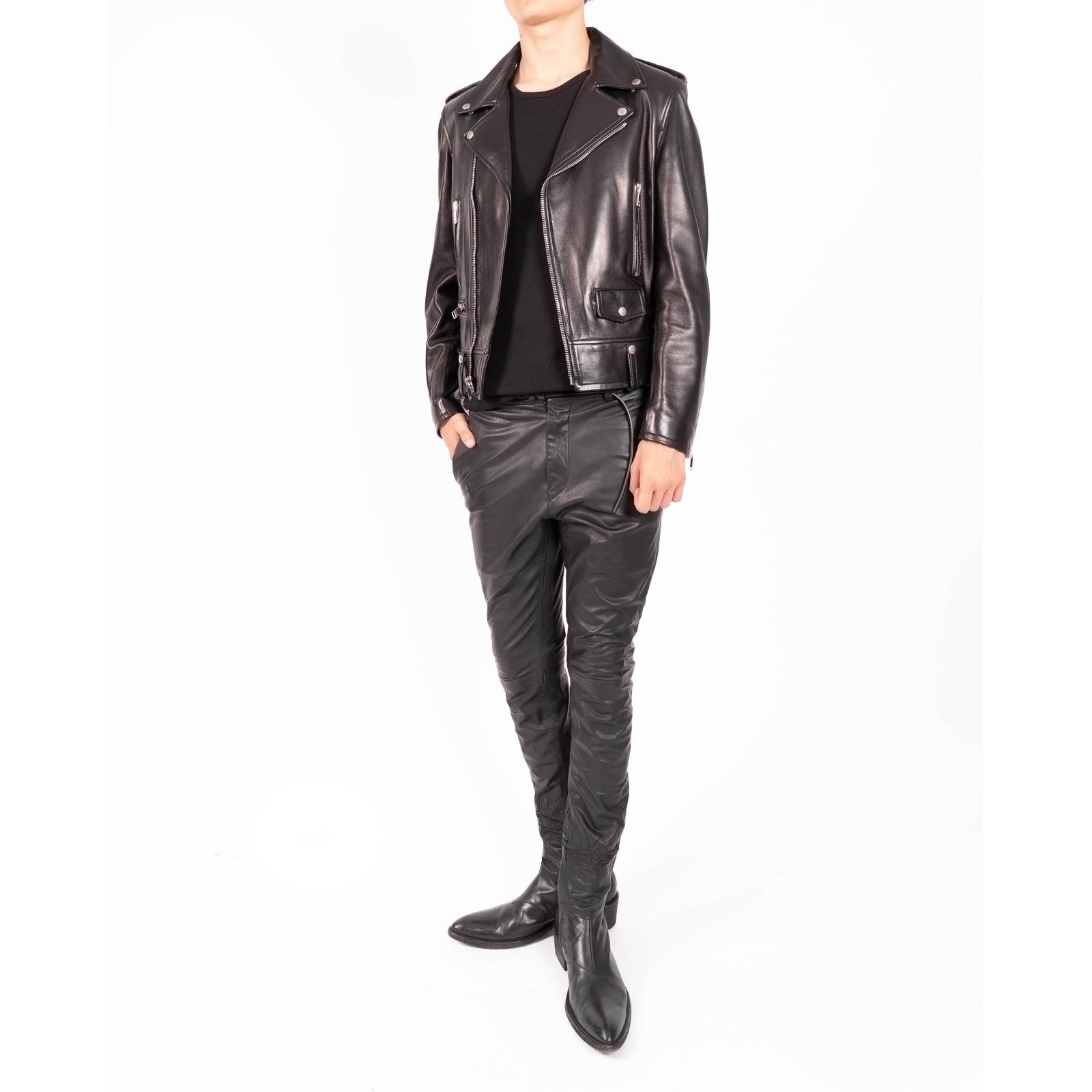 Saint Laurent Paris SS13 Classic L01 Biker jacket in Black Lamb Leather Size US L / EU 52-54 / 3 - 2 Thumbnail