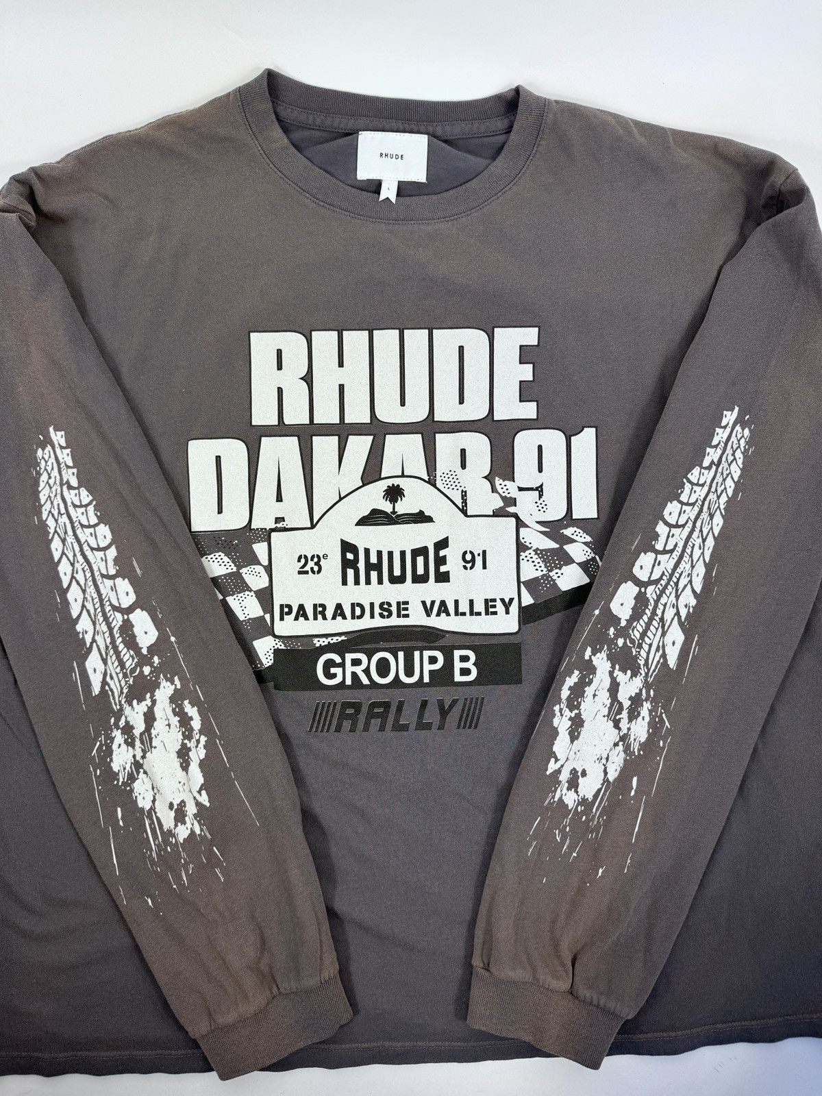 Rhude RHUDE DAKAR 91 PRINT LONG SLEEVE T-SHIRT Size US L / EU 52-54 / 3 - 3 Thumbnail