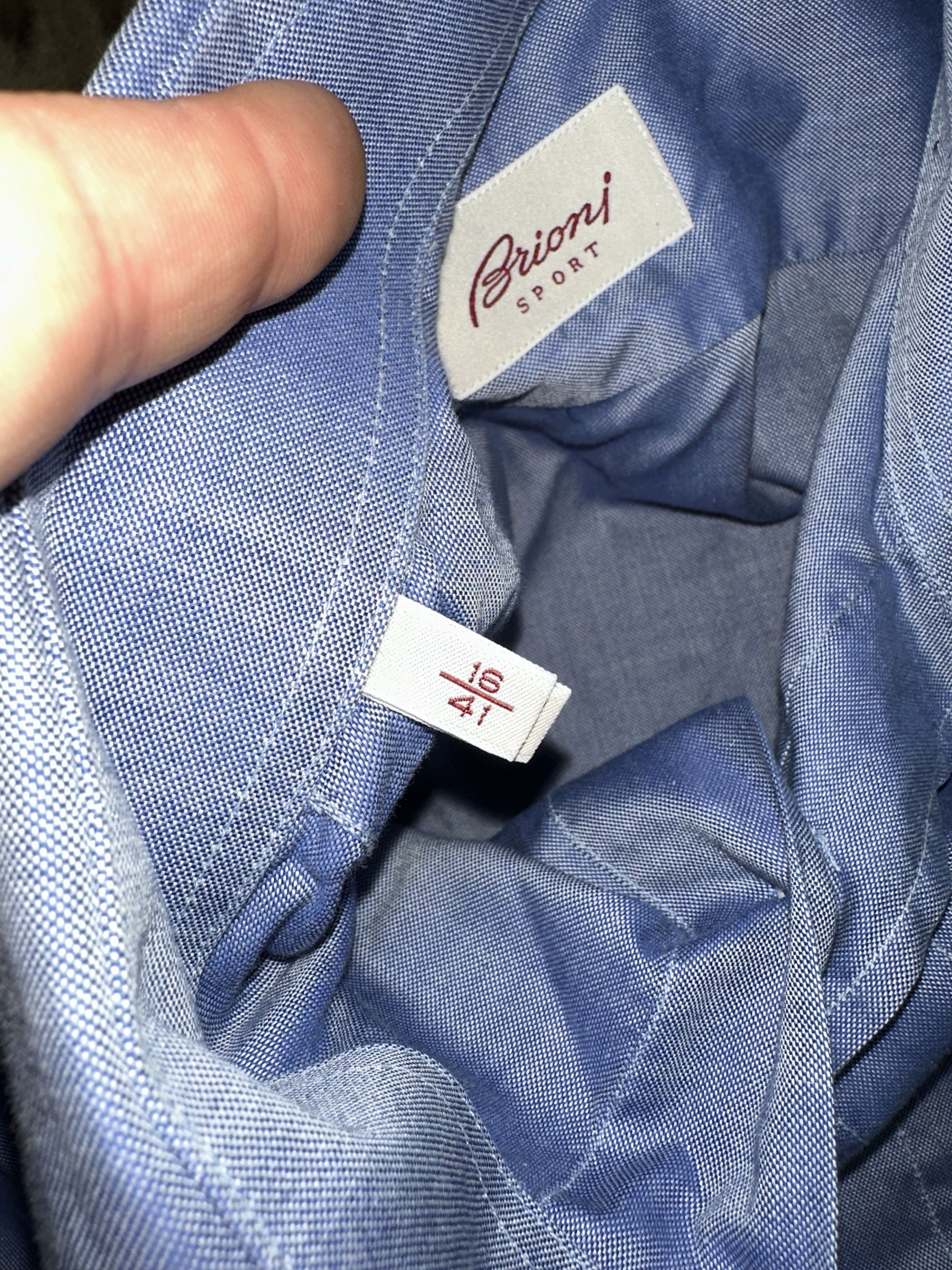 Brioni Brioni Sport Reflective Cotton Oxford Shirt Luxury 16 41 L Size US L / EU 52-54 / 3 - 6 Thumbnail