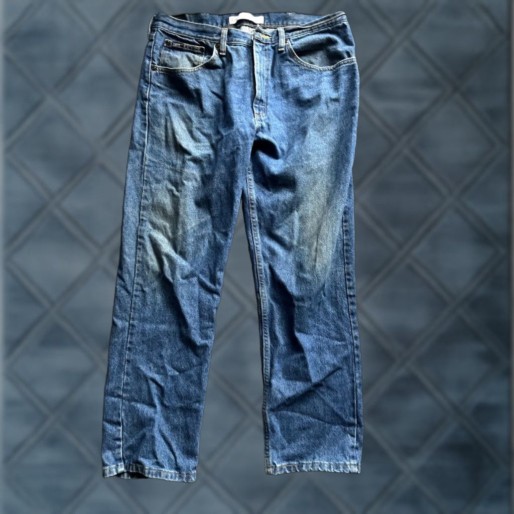 Lee Lee Jeans Regular Fit Straight Leg 36x30 Blue Dark Wash Mens Size US 36 / EU 52 - 1 Thumbnail