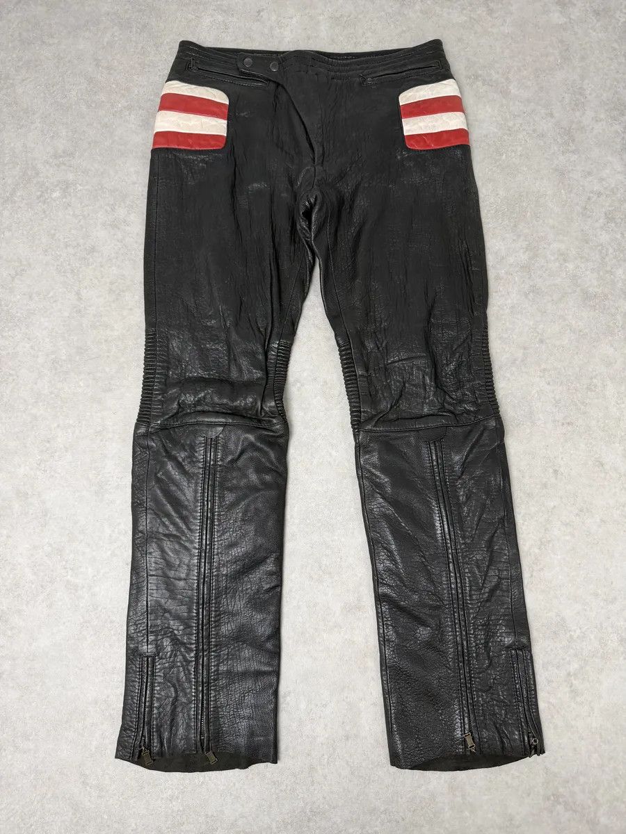 Roberto Cavalli 2000s Roberto Cavalli Biker Grain Black Leather Pants Size US 30 / EU 46 - 9 Thumbnail