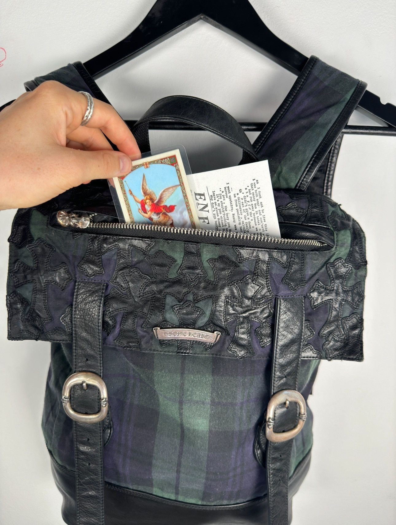 Chrome Hearts ULTIMATE GRAIL🏁EARLY 2000'S PLAID CROSS PATCH MOTO BACKPACK Size ONE SIZE - 5 Thumbnail