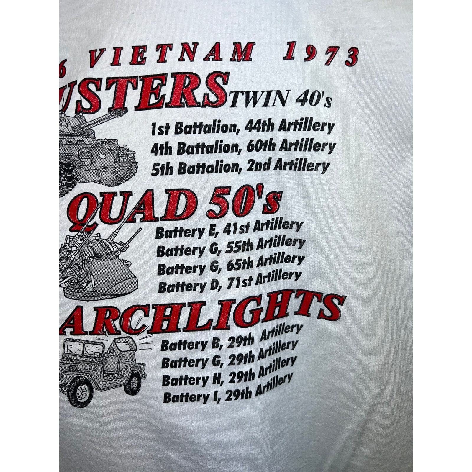 Fruit Of The Loom 90s Dusters Quads Searchlights Vietnam Army Soldier Shirt 3X Size US XXL / EU 58 / 5 - 10 Thumbnail