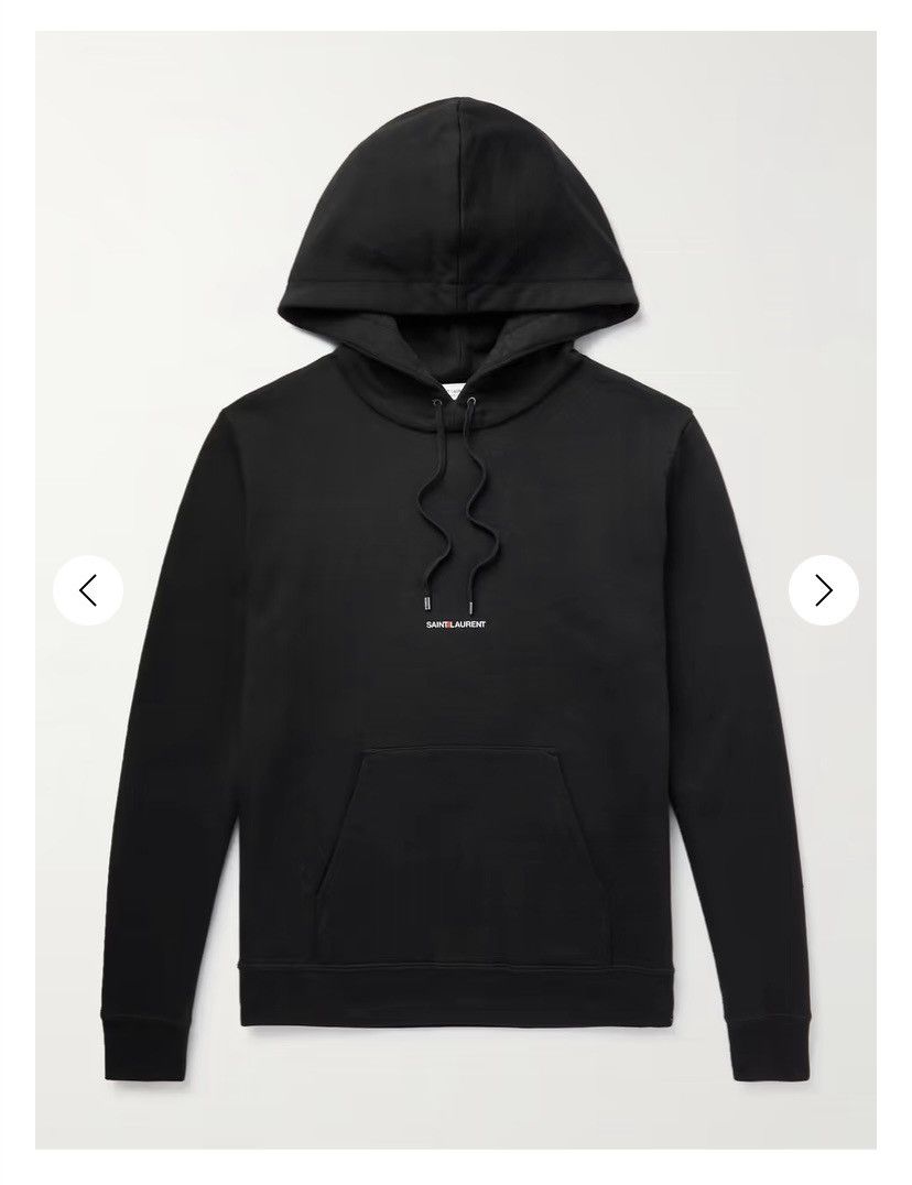 Saint Laurent Paris SAINT LAURENT Logo Print Cotton Jersey Hoodie | Grailed