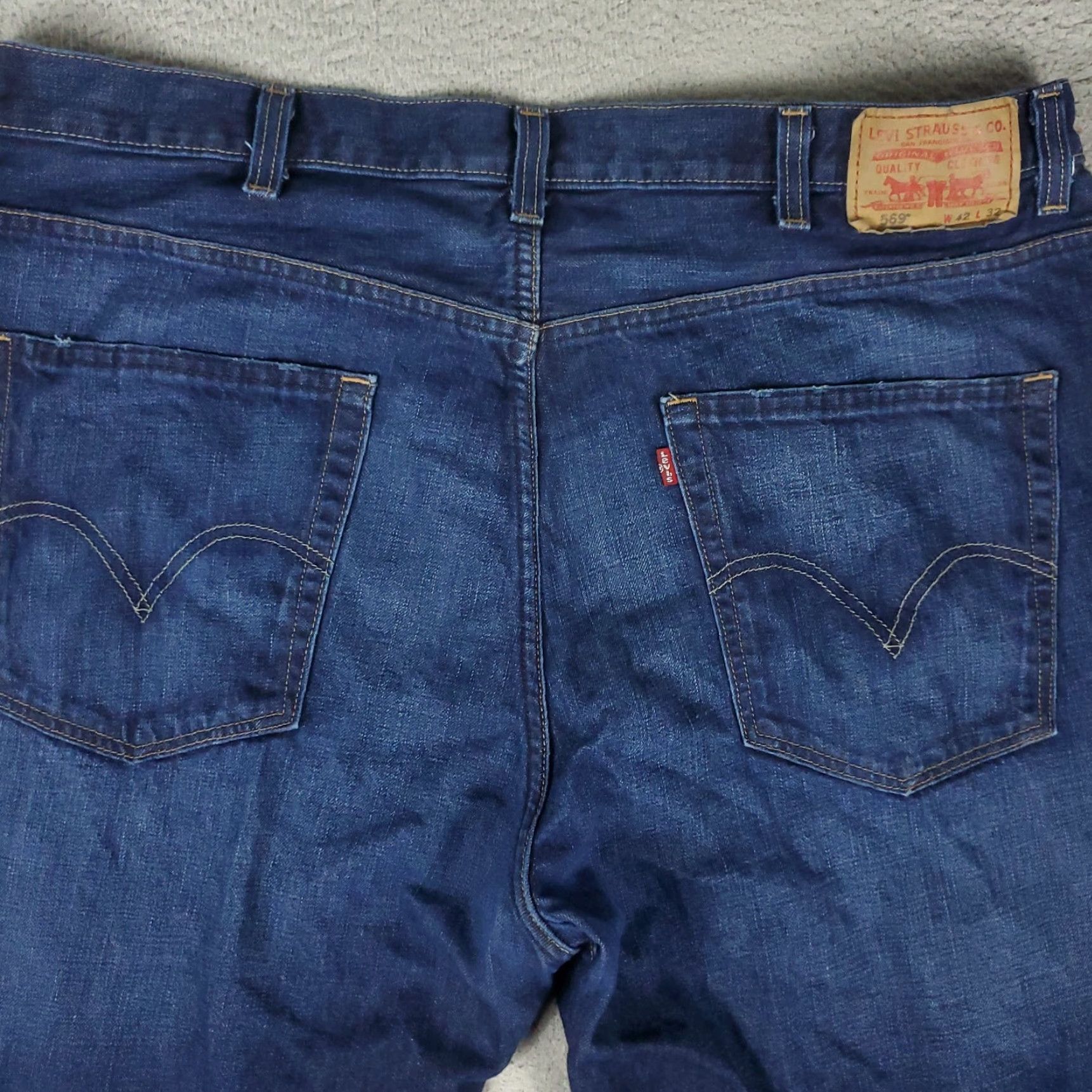 Levi's Levi's 569 Jeans Mens Regular 42x32 Blue Denim Loose Fit Pants Size US 42 / EU 58 - 5 Thumbnail