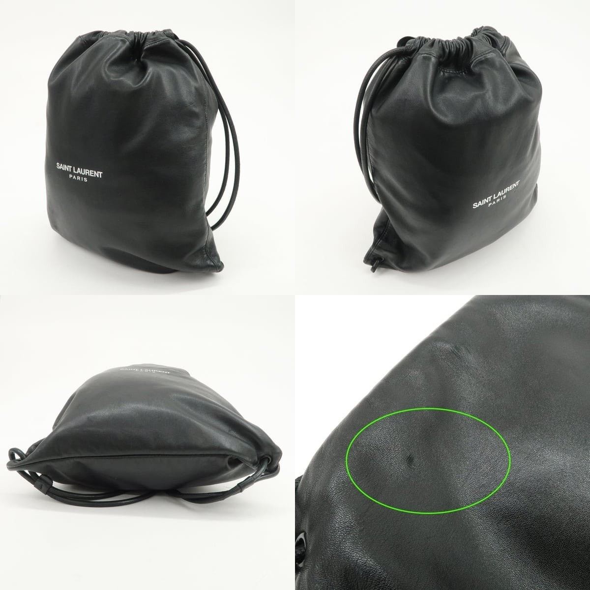 Saint Laurent Paris Saint Laurent Lambskin Drawstring Backpack Size ONE SIZE - 3 Thumbnail