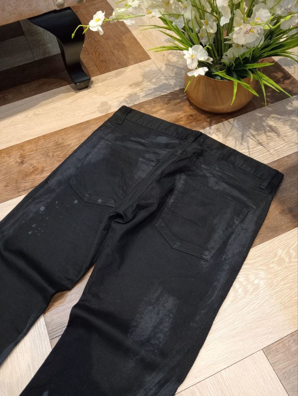 Davit Meursault Japan DAVIT MEURSAULT JAPAN BLACK STRETCH PANTS Size US 33 - 10 Thumbnail