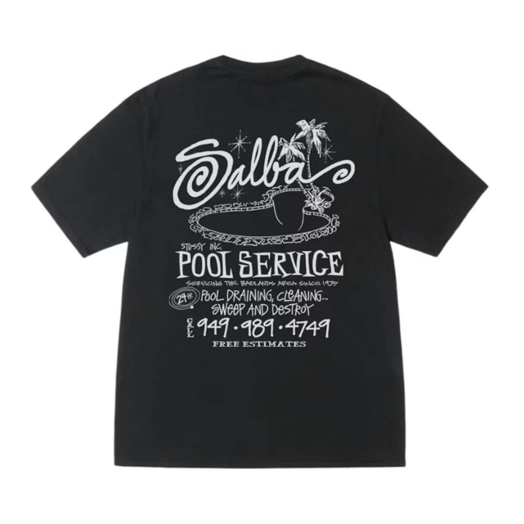 Stussy Pool Service Black Tee Size US S / EU 44-46 / 1 - 1 Thumbnail