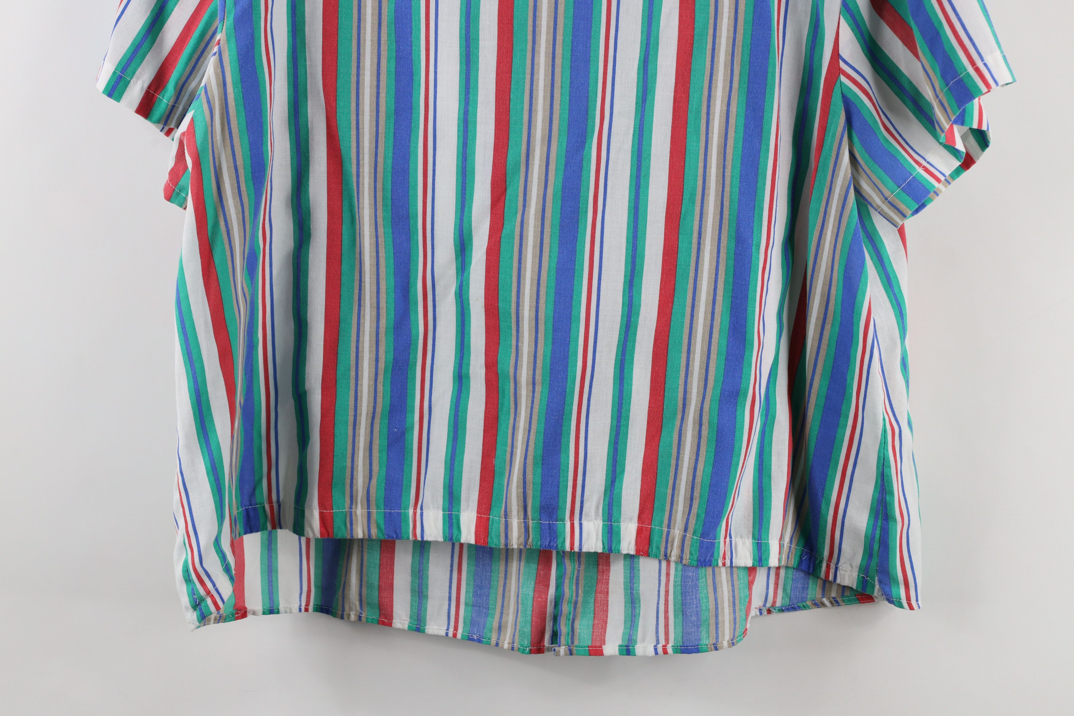 Vintage Vintage 90s Streetwear Striped Short Sleeve Button Shirt USA Size XL / US 12-14 / IT 48-50 - 9 Thumbnail