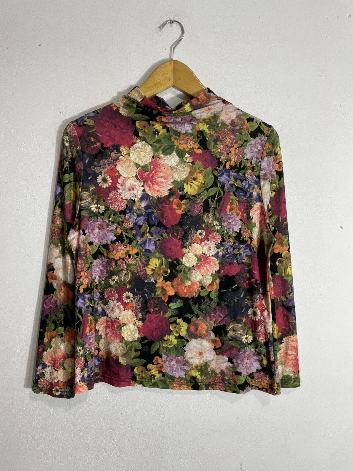 Issey Miyake Japanese brand Floral Flower Printed Mesh Longsleeve Size M / US 6-8 / IT 42-44 - 4 Thumbnail