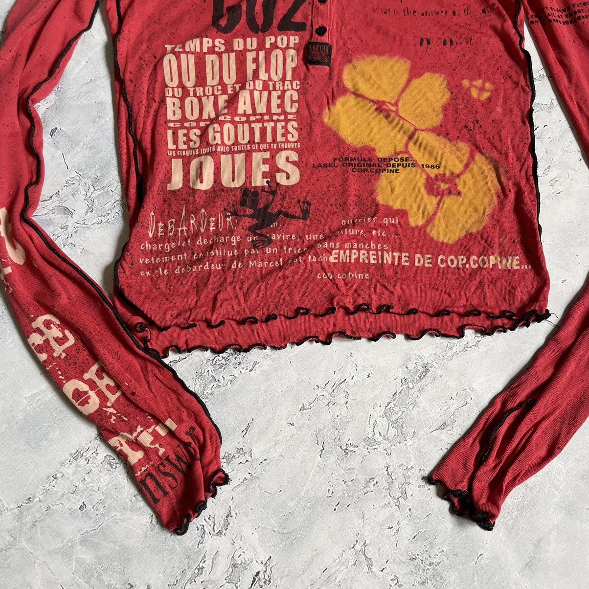 Japanese Brand Vintage Avantgarde Printed Y2K Mesh Longsleeve Diesel Style Size S / US 4 / IT 40 - 3 Thumbnail