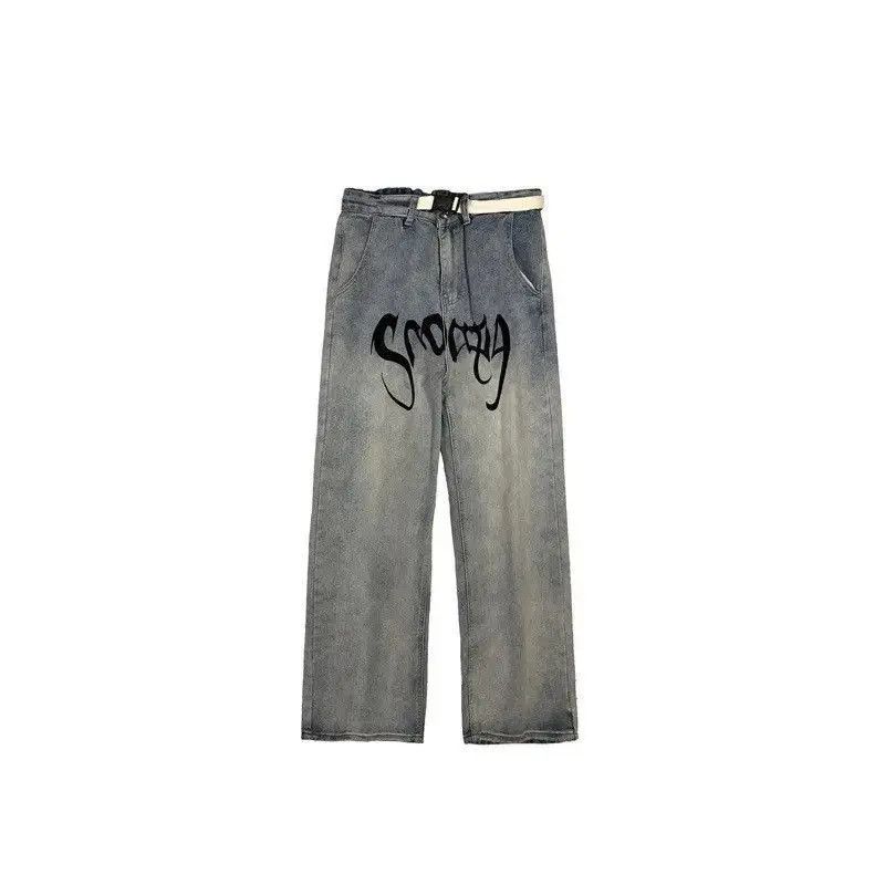 Japanese Brand Retro loose wide leg printed jeans Size US 32 / EU 48 - 5 Thumbnail
