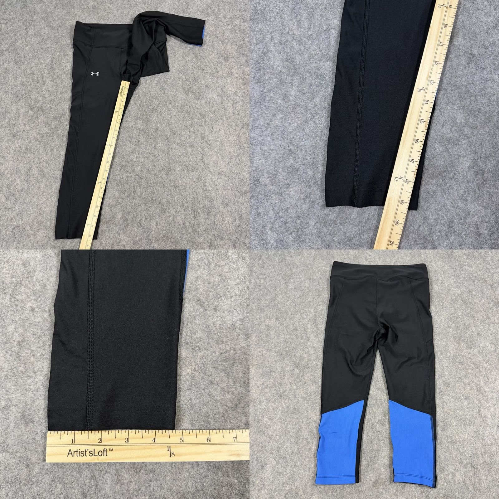 Under Armour Under Armour Legging Capri Women's Size Small (Actual Fits 27x19.25) Black Blue Size 28" / US 6 / IT 42 - 9 Thumbnail