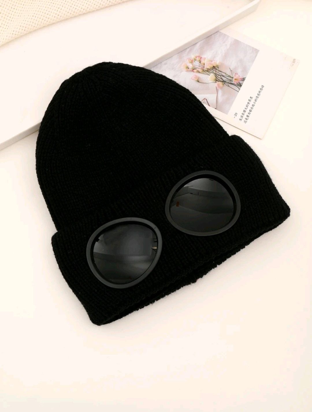 Japanese Brand Solid Knit Black Beanie sh Size ONE SIZE - 2 Thumbnail