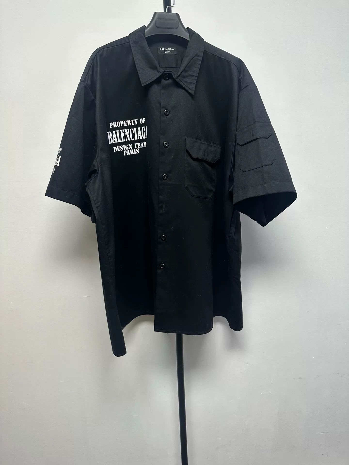 Balenciaga Balenciaga Letter Print Chest Pocket Shirt Size US L / EU 52-54 / 3 - 1 Thumbnail