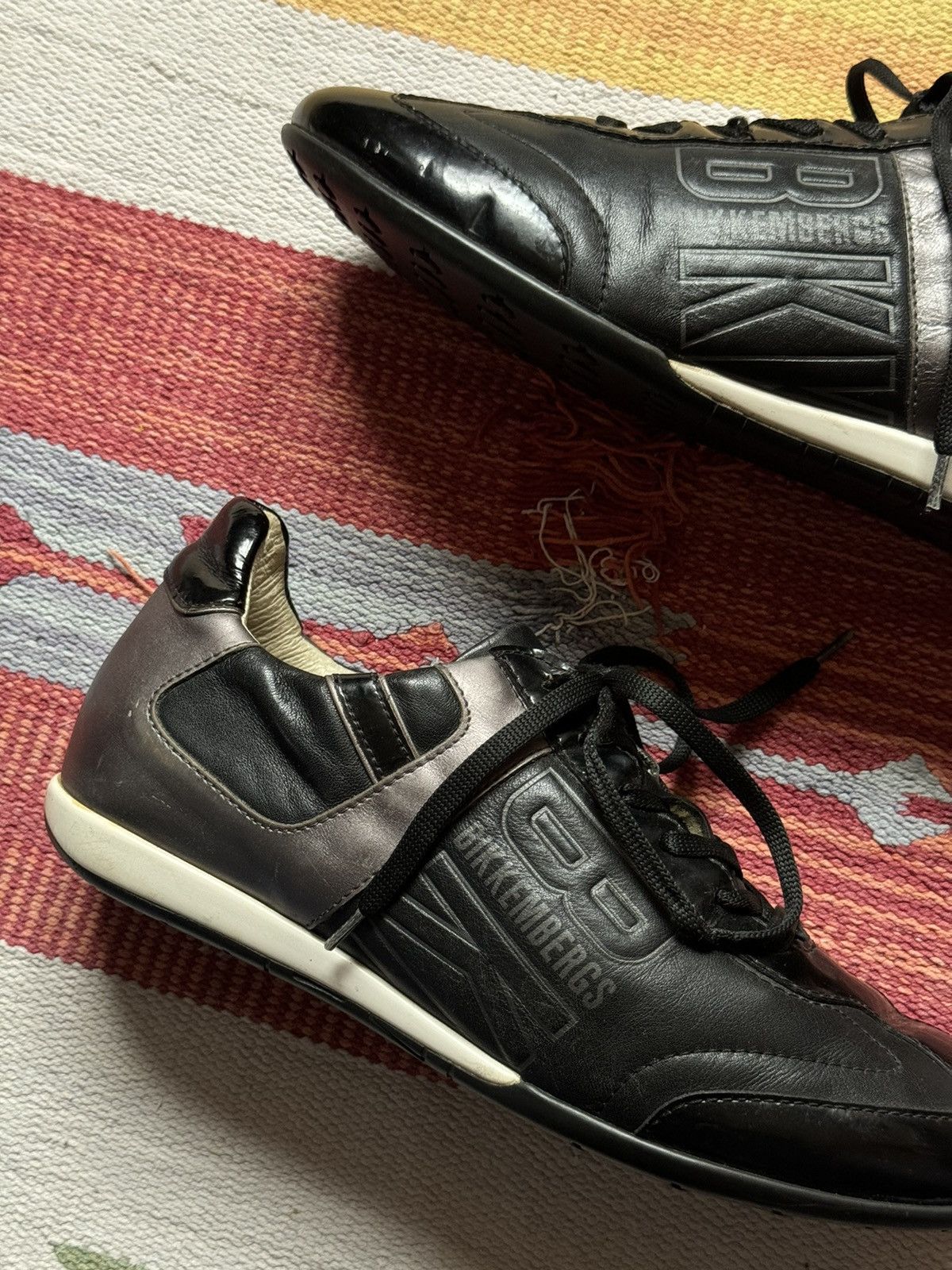 Dirk Bikkembergs Vintage 00’s Dirk Bikkembergs y2k Black Leather Low Sneakers Size US 9 / IT 39 - 4 Thumbnail