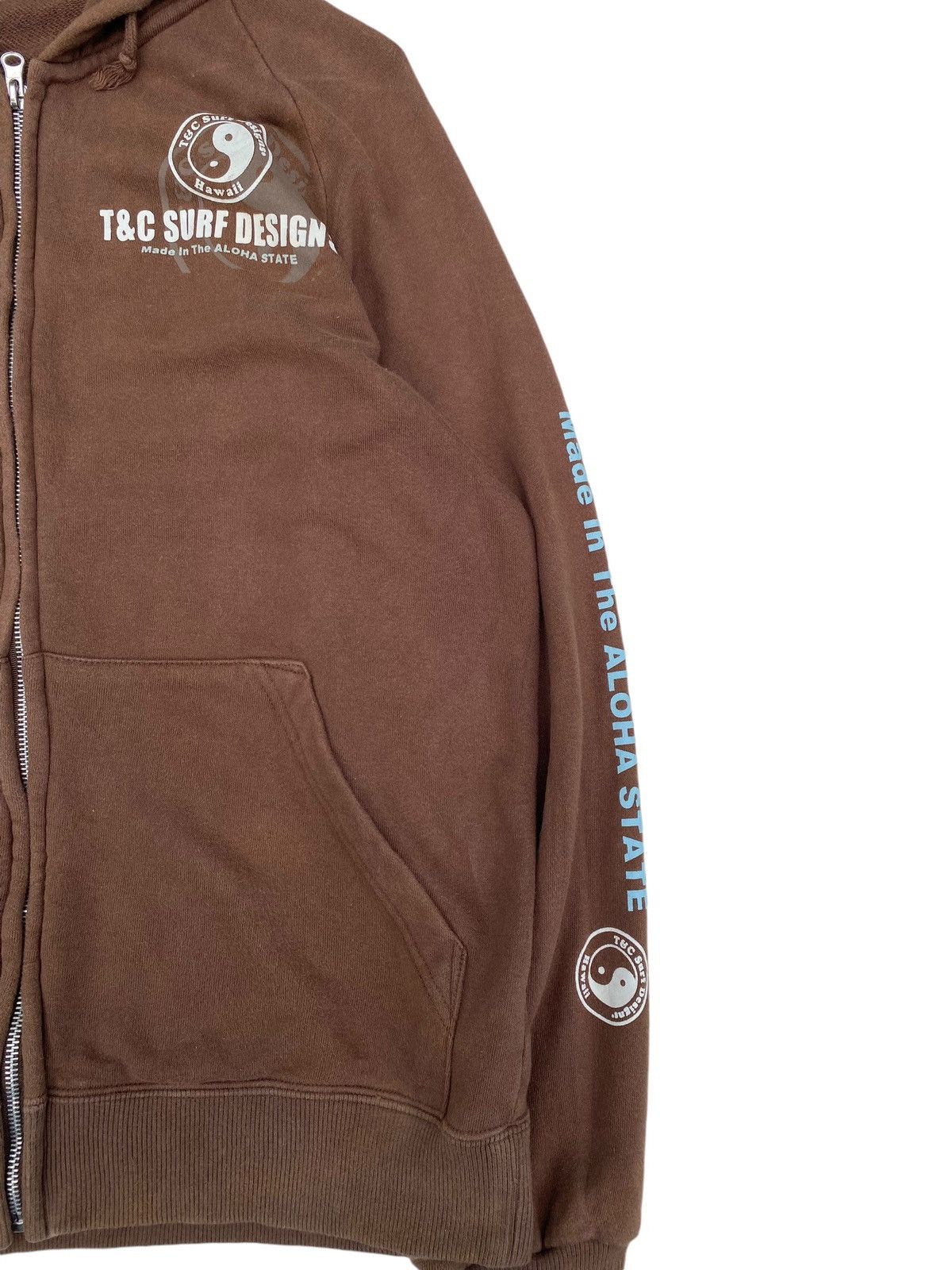 Vintage Vtg T&C Surf Hoodie Zip Up Brown Size US M / EU 48-50 / 2 - 4 Thumbnail