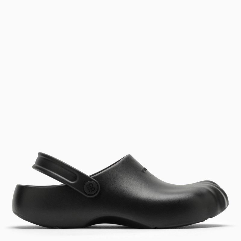 image of Balenciaga Black Rubber Slip-On Sunday Molded Shoes, Men's (Size 12)