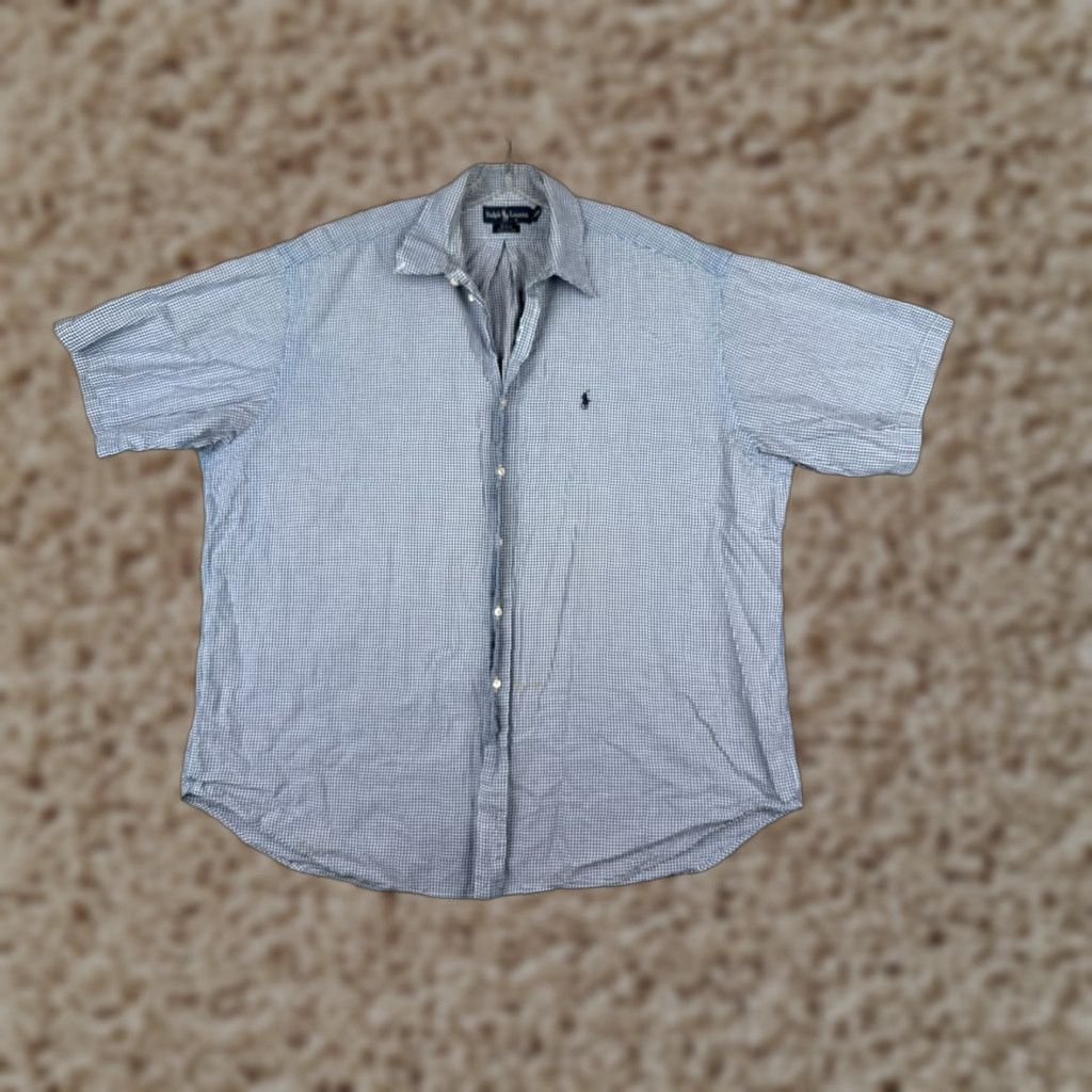 Ralph Lauren VINTAGE Ralph Lauren Men's Shirt 2XL Short Sleeve Plaid Button-Up Casual Fall Winter Blue Size US XXL / EU 58 / 5 - 1 Thumbnail