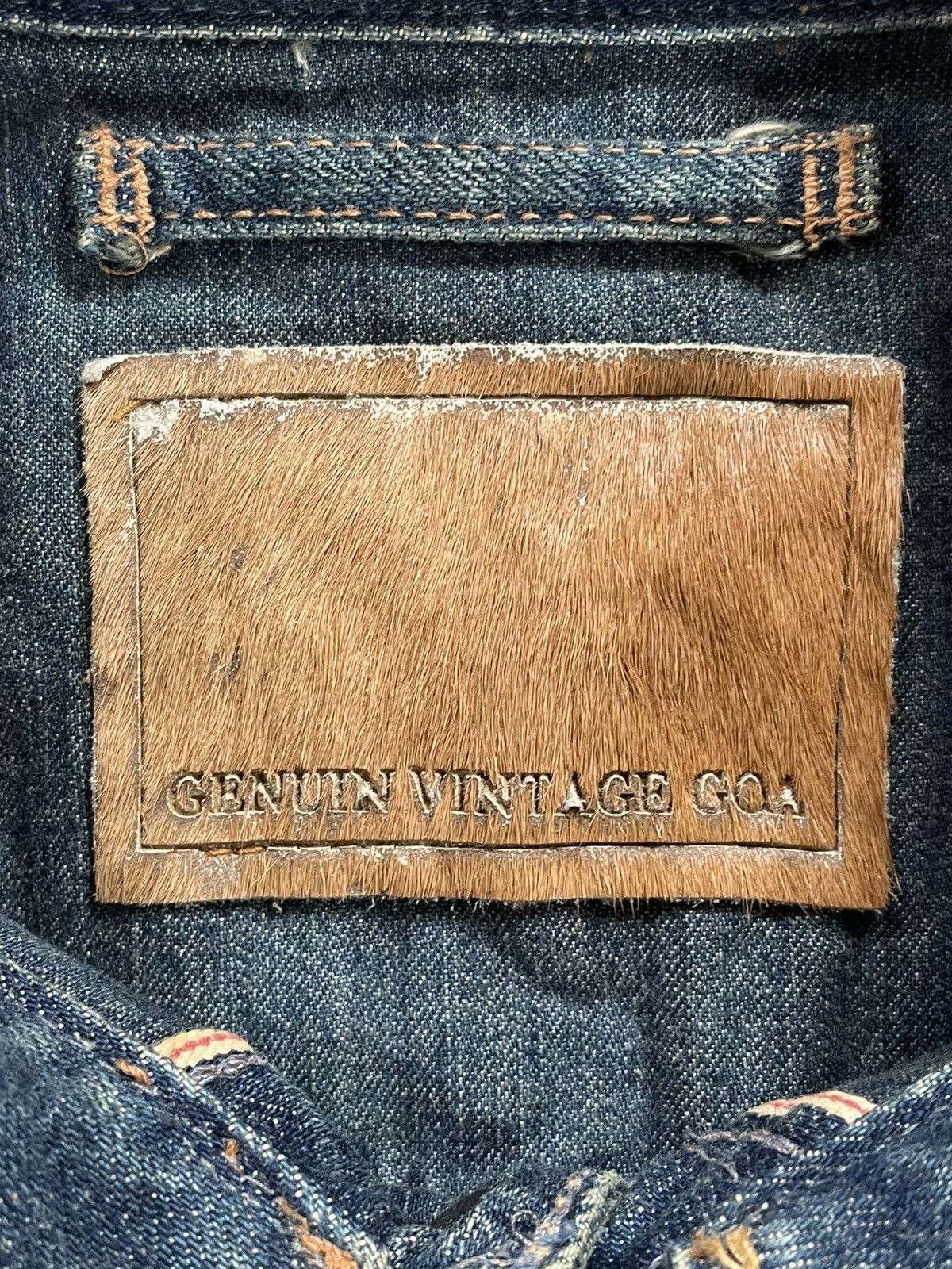 GOA GOA Selvedge Distressed Denim Jacket Hair on Hide Patch Size US M / EU 48-50 / 2 - 11 Thumbnail