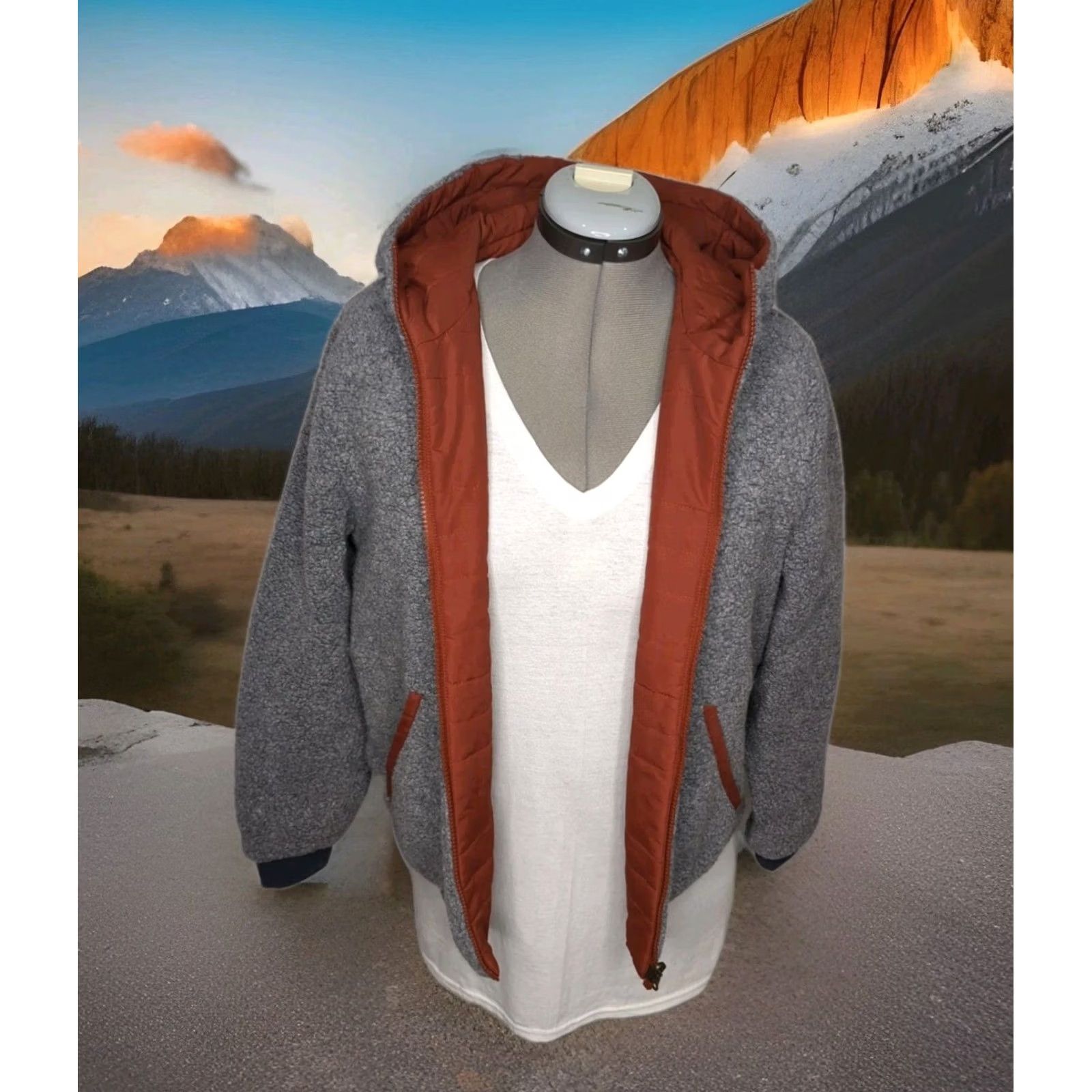 Toad&Co Toad & Co Jacket Women Medium Gray Hooded Pile Fleece Reversible Telluride Size M / US 6-8 / IT 42-44 - 2 Thumbnail