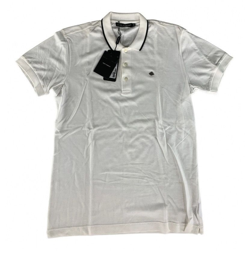 Dolce & Gabbana Dolce & Gabbana 🇮🇹 White Metal Logo Resort Polo Shirt S NWT Size US M / EU 48-50 / 2 - 1 Thumbnail