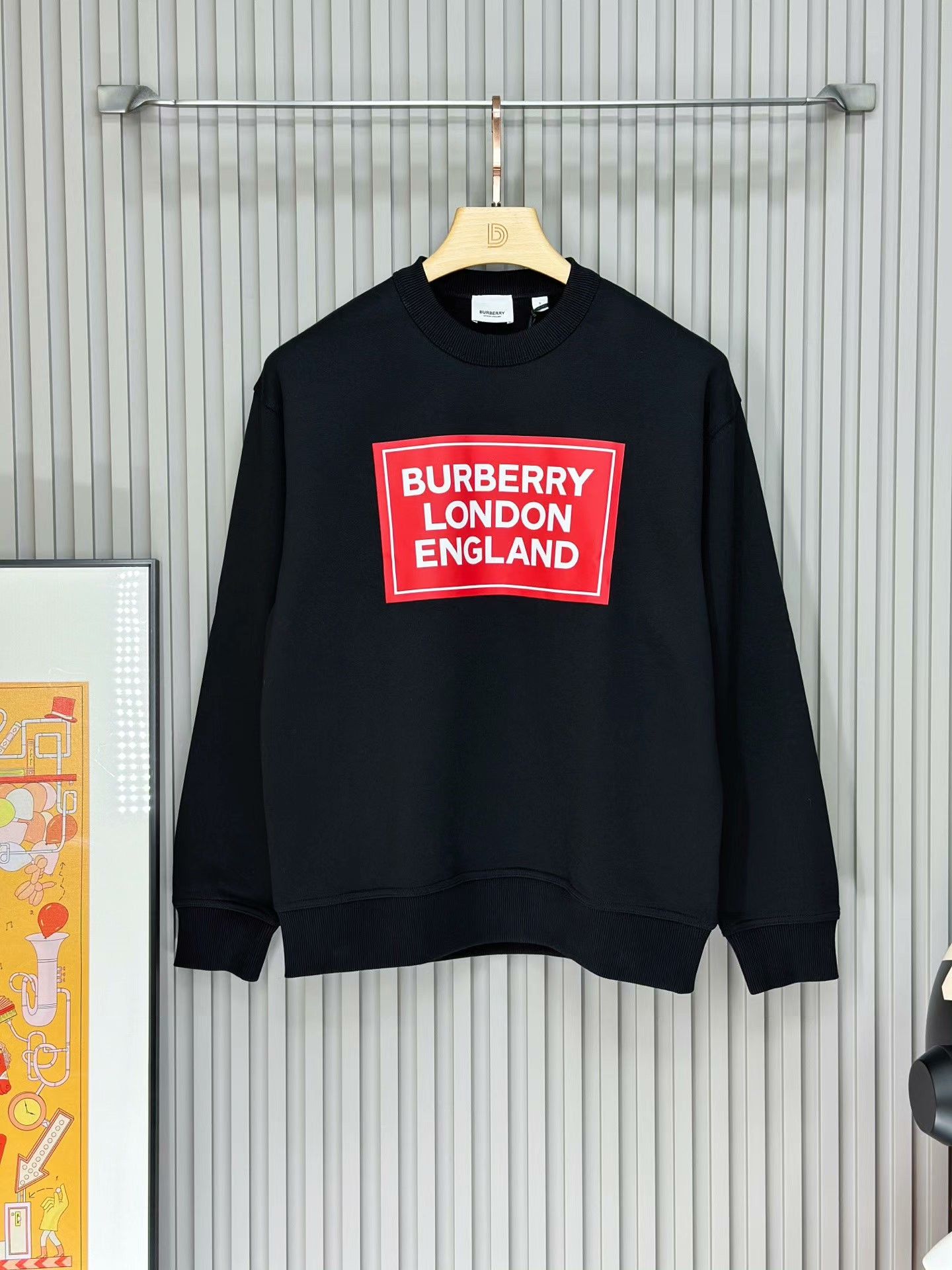 Burberry Burberry Black Round Neck Fleece Sweatshirt Size US M / EU 48-50 / 2 - 1 Thumbnail