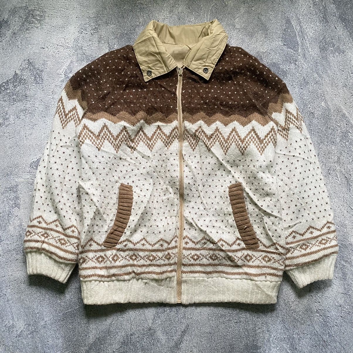 Japanese Brand × Vintage Reversible knit jacket Size US L / EU 52-54 / 3 - 1 Thumbnail