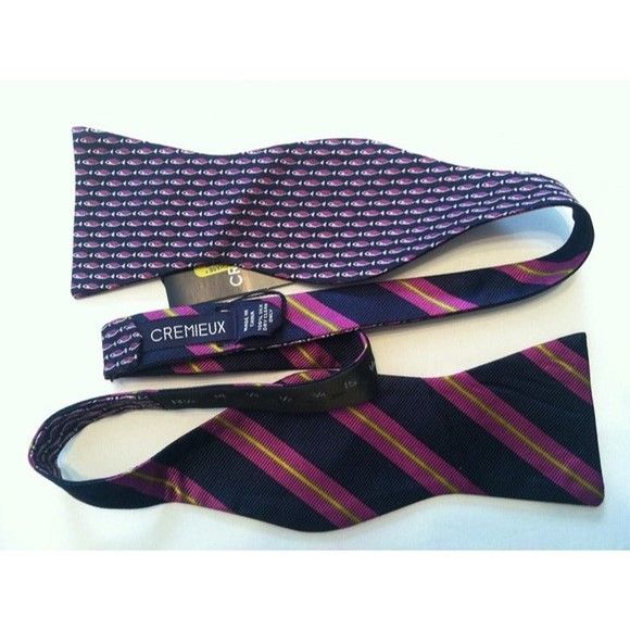 Daniel Cremieux DANIEL CREMIEUX MEN'S NAVY 100%SILK BOW TIE Size ONE SIZE - 10 Thumbnail