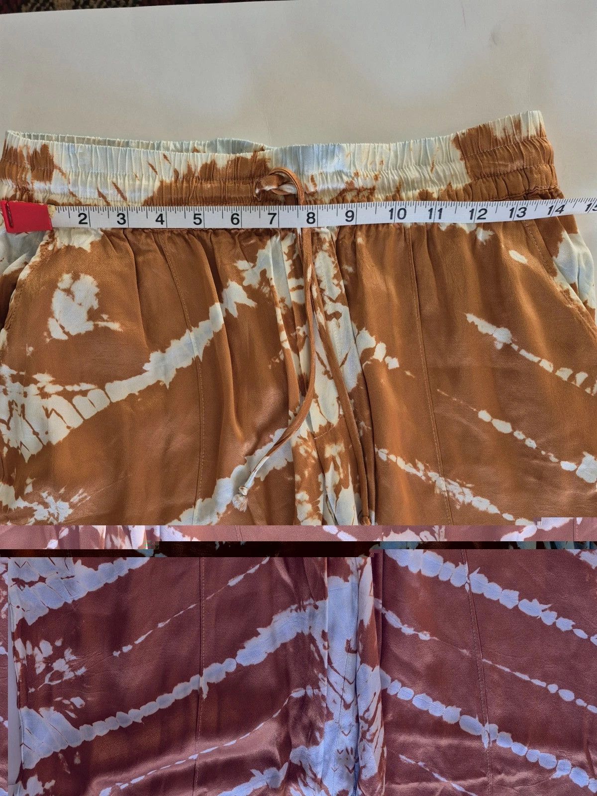 Young Fabulous & Broke YFB Pants Satin Copper Print Wide Leg Pull On Gift Party Size 28" / US 6 / IT 42 - 11 Thumbnail