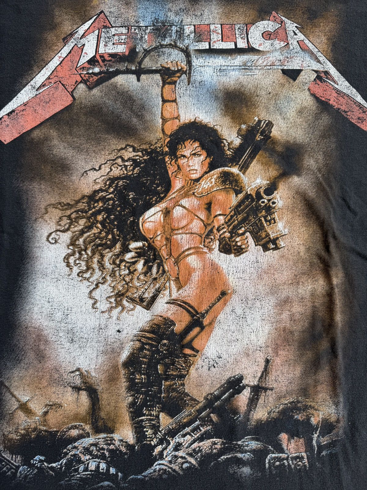 Band Tees × Metallica × Vintage *RARE* METALLICA WOMAN WARRIOR GUN VINTAGE 90s 00s Size US XL / EU 56 / 4 - 2 Thumbnail