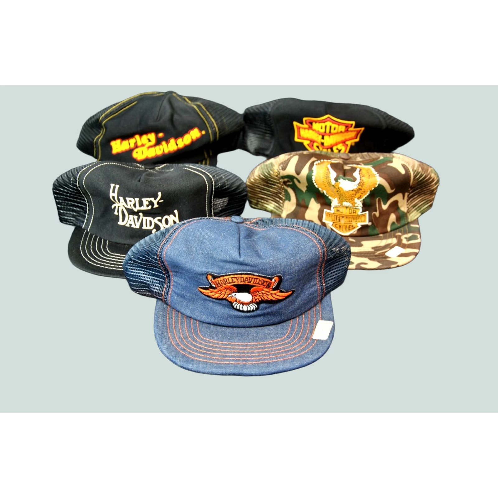 Harley Davidson VINTAGE 80s Harley-Davidson Trucker Hat Adjustable