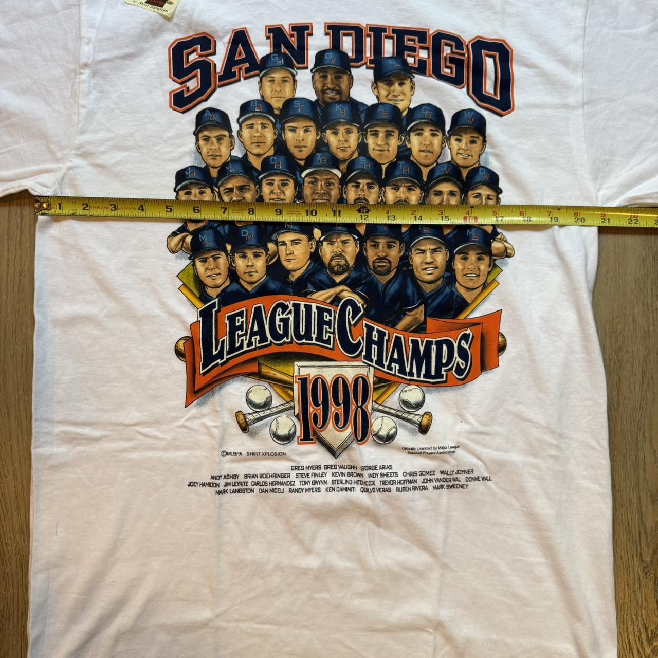 MLB San Diego League Champs 1998 Baseball T Shirt L White Size US L / EU 52-54 / 3 - 3 Thumbnail