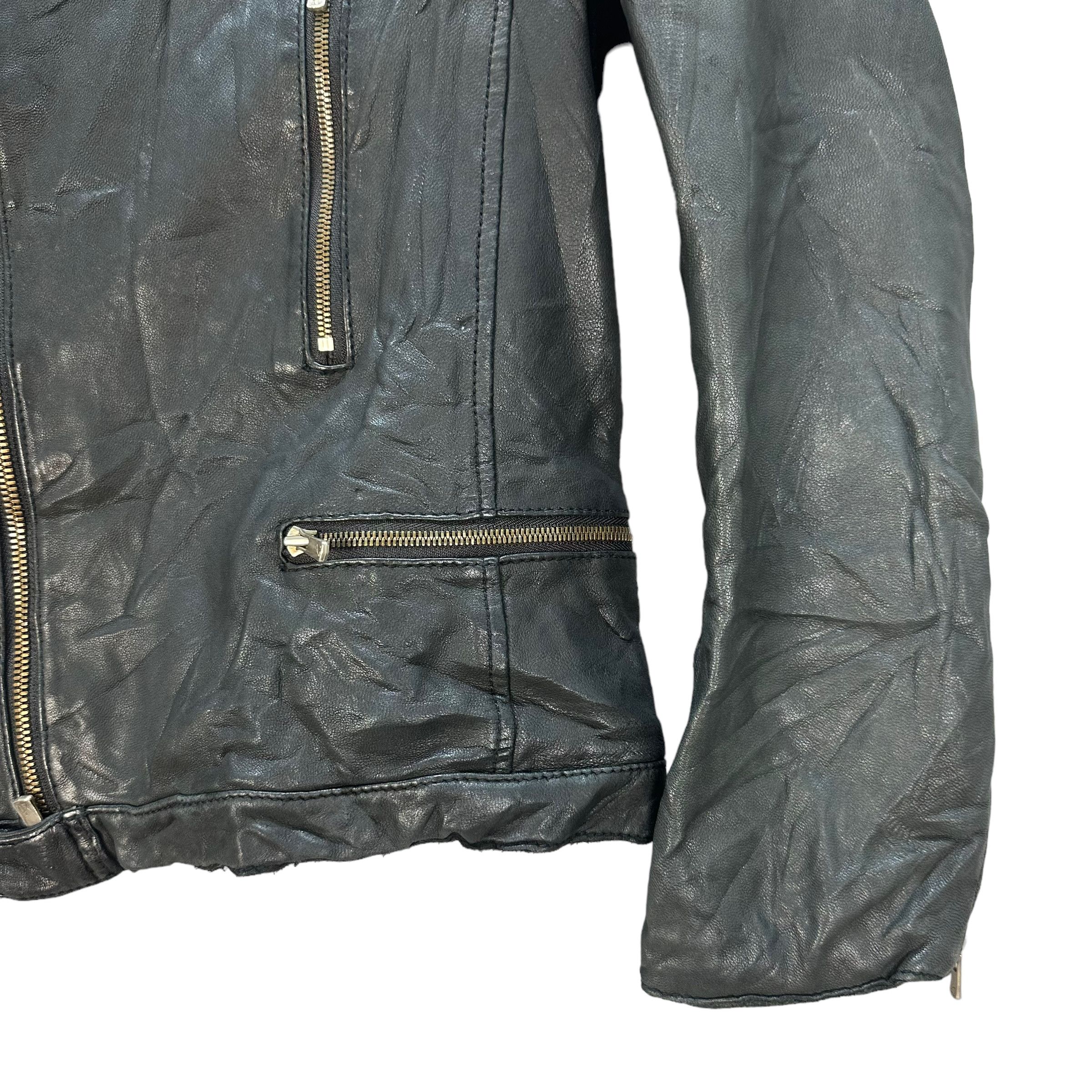 Japanese Brand BARK TANNAGE SHEEP SKIN ASYMMETRICAL JACKET #8297-002 Size XS / US 0-2 / IT 36-38 - 5 Thumbnail