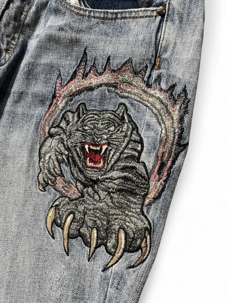 Just Cavalli Flare jeans just cavalli tiger claw faded distressed denim Size US 29 - 3 Thumbnail