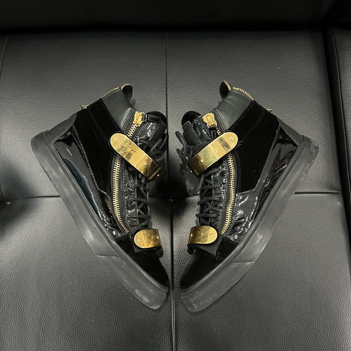 Giuseppe Zanotti Giuseppe Zanotti GZ Double Buckle Patent High-Top Sneakers V Size US 9 / EU 42 - 3 Thumbnail